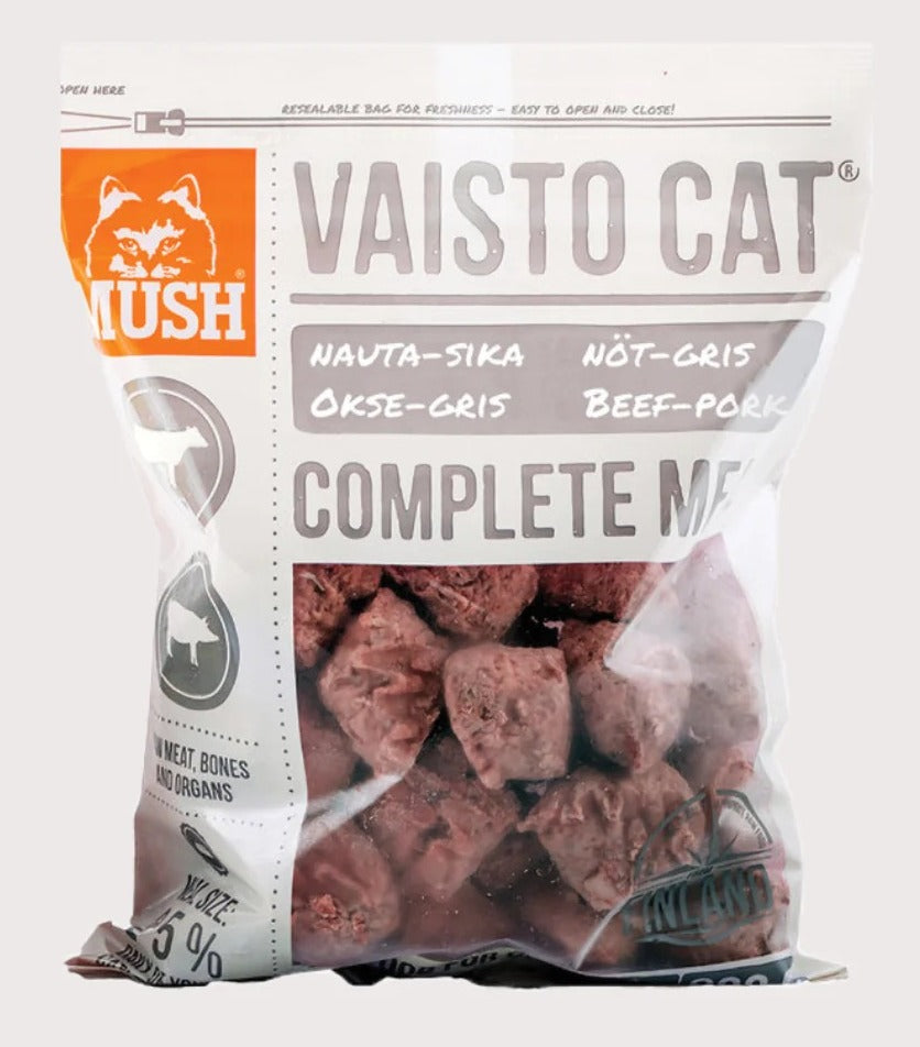 MUSH芬蘭生肉糧 - VAISTO原始系列急凍貓糧(牛+極光豬800g)|寵物橫町