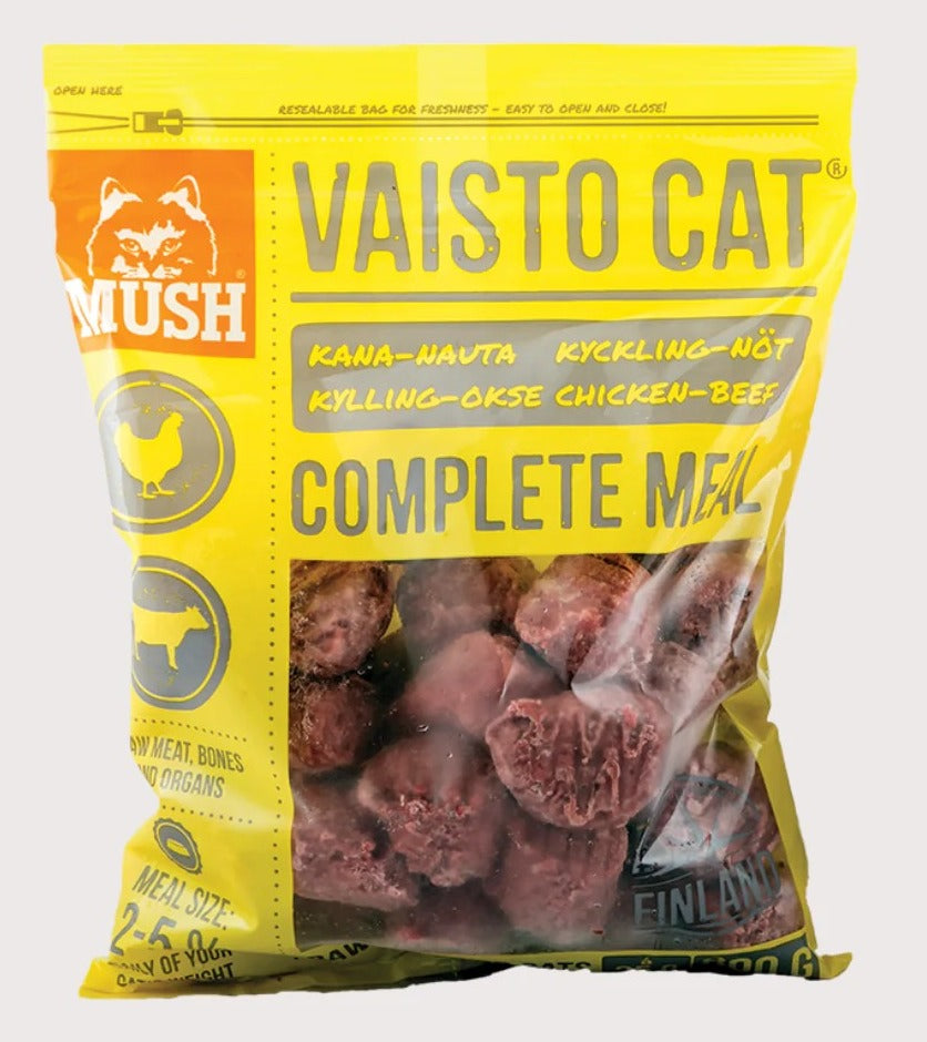 MUSH芬蘭生肉糧 - VAISTO原始系列急凍貓糧(雞+牛800g)|寵物橫町