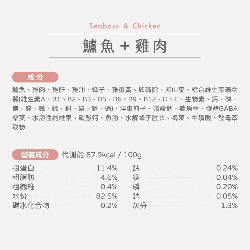 【超肉泥機能主食罐】鱸魚&雞肉|寵物橫町