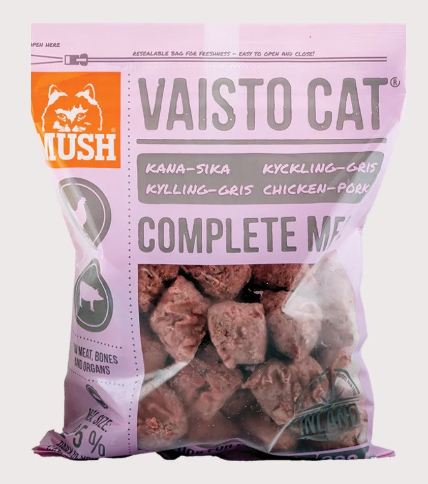 MUSH芬蘭生肉糧 - VAISTO原始系列急凍貓糧(雞+極光豬800g)|寵物橫町