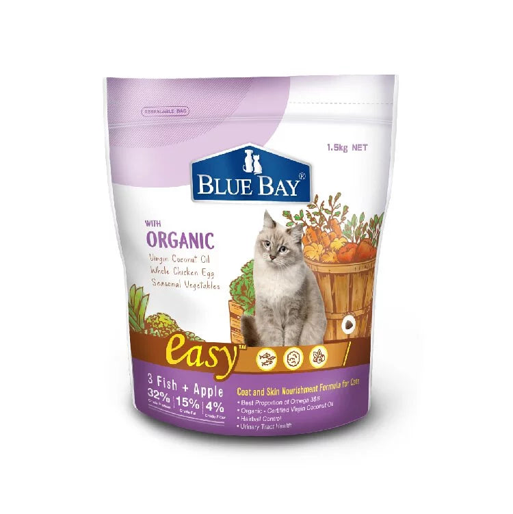 EASY 貓飼料|三種魚+蘋果 ( 亮毛美膚配方)|寵物橫町