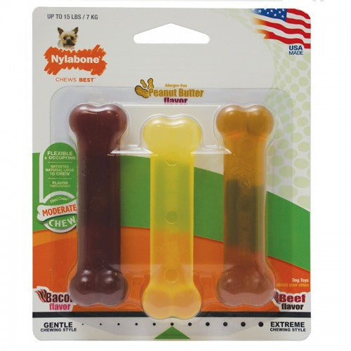 迷你尼龍骨玩具 (花生醬,煙肉及牛肉味)|寵物橫町